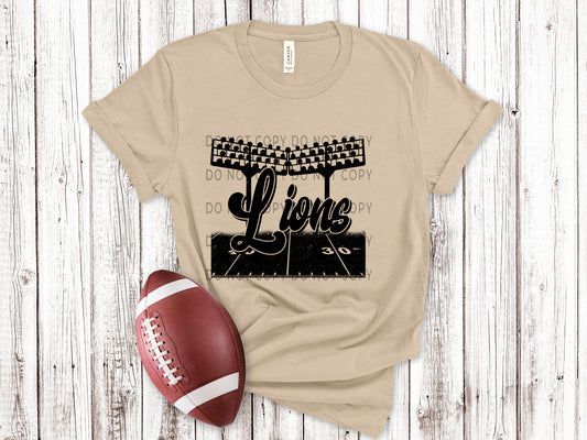 Lions Football Field BLK - DTF