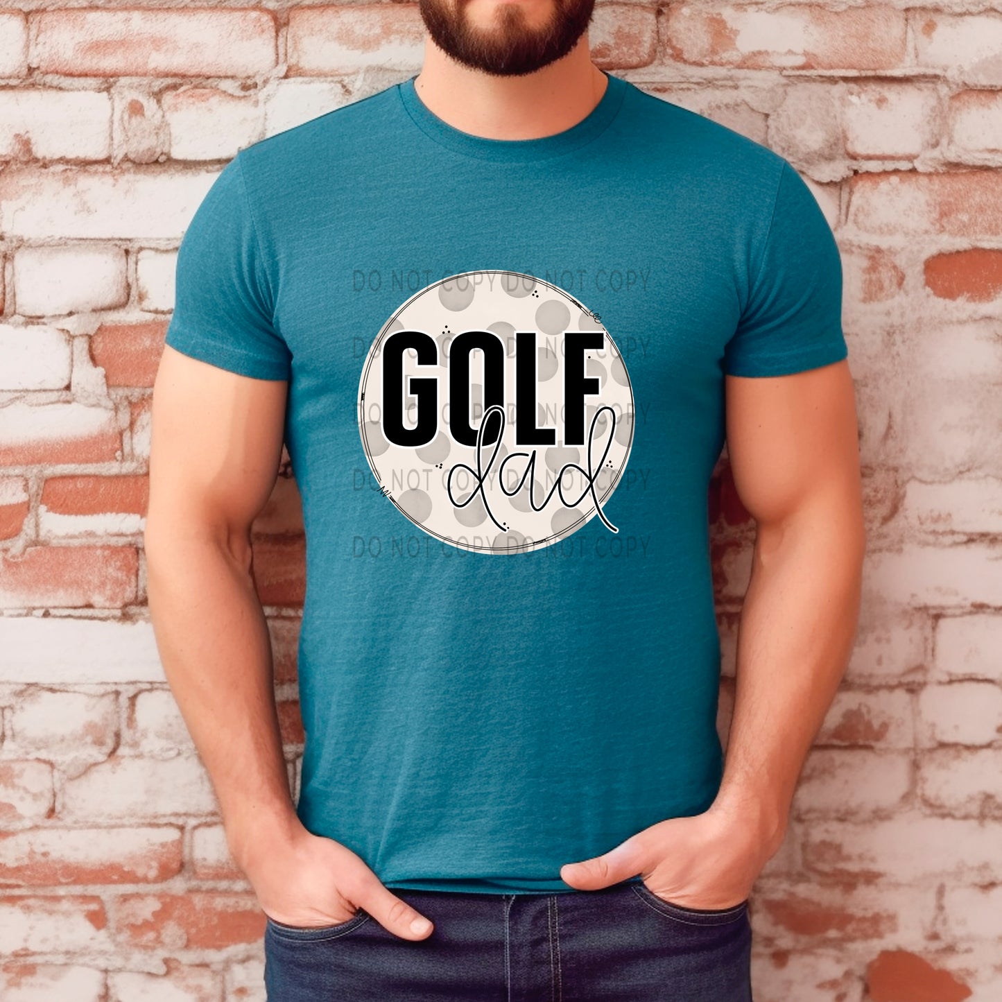 Golf Dad White Outline -DTF