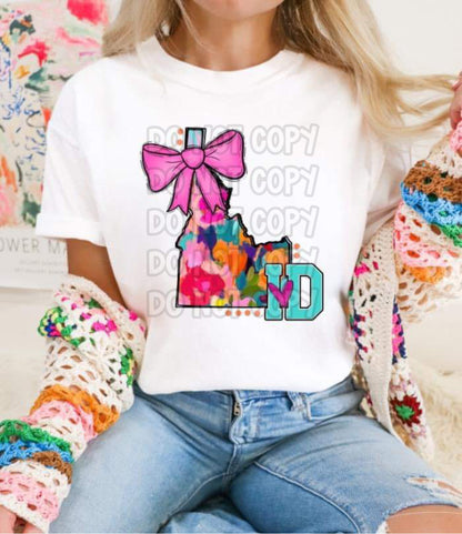 Mixed Paint With Bow States (ALL STATES)-DTF