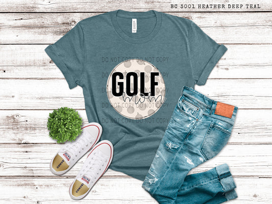 Golf Mom White Outline -DTF
