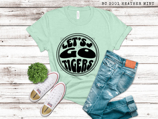 Let’s Go Tigers Circle Blk - DTF