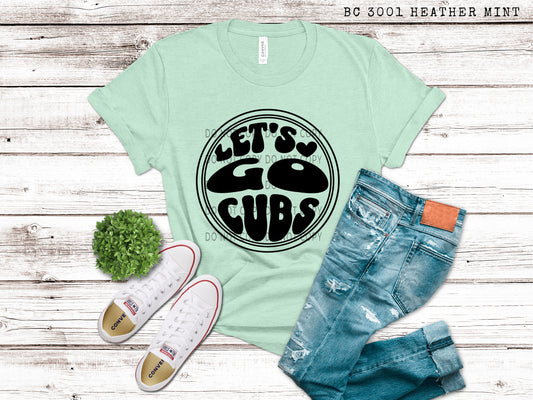 Let’s Go Cubs Circle Blk - DTF
