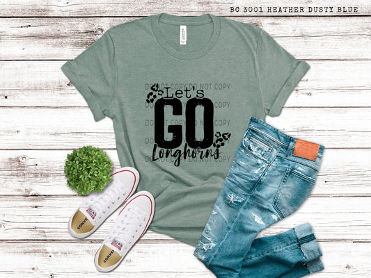 Let’s Go Longhorns Leopard Blk - DTF