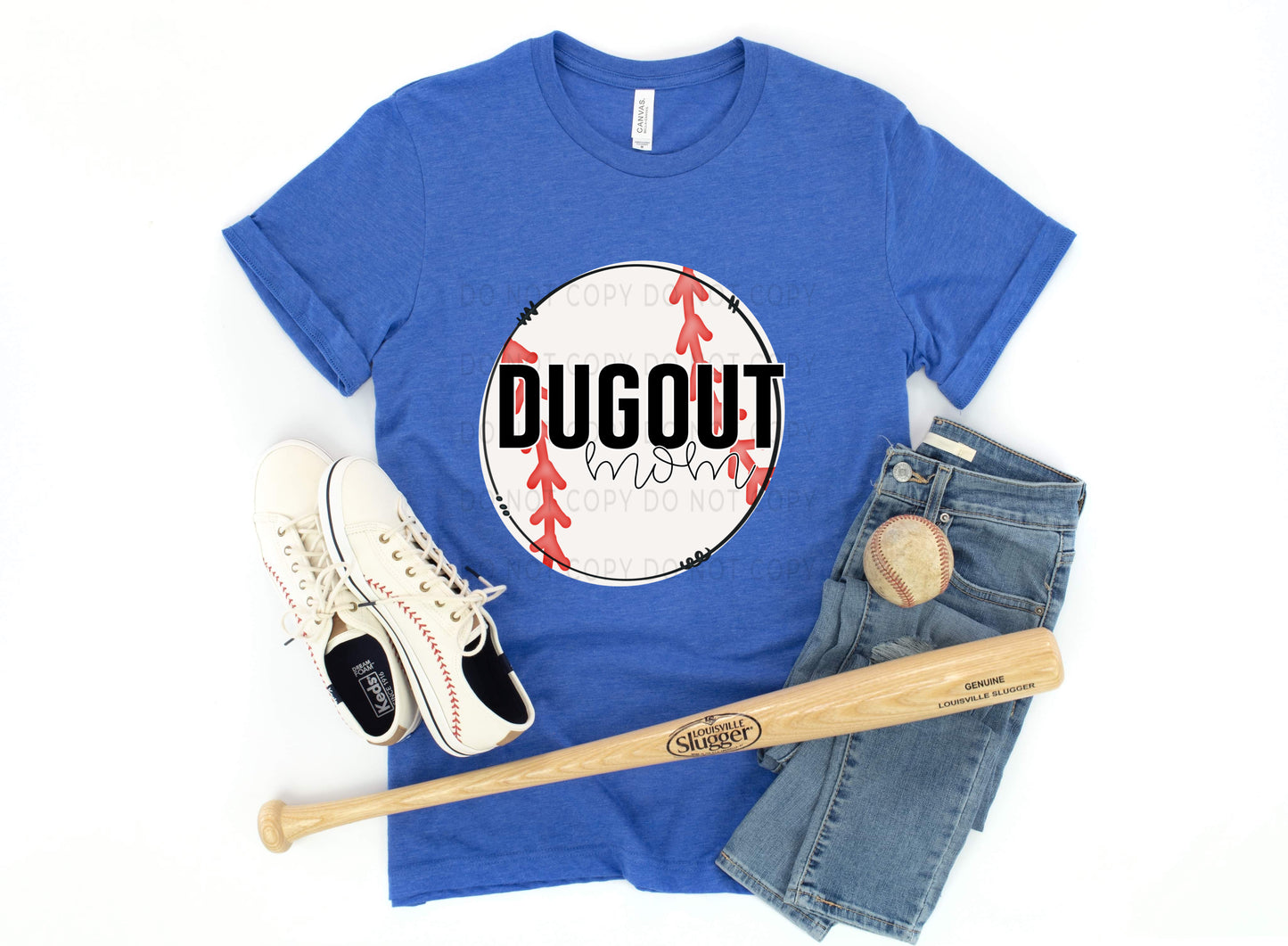 Dugout Mom White Outline -DTF