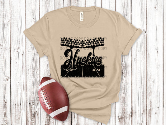 Huskies Football Field BLK - DTF