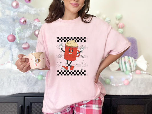 Hot Cocoa Retro Checkered Christmas - DTF