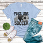 Peace Love Soccer Faux Embroidery Sequin Appliqué - DTF