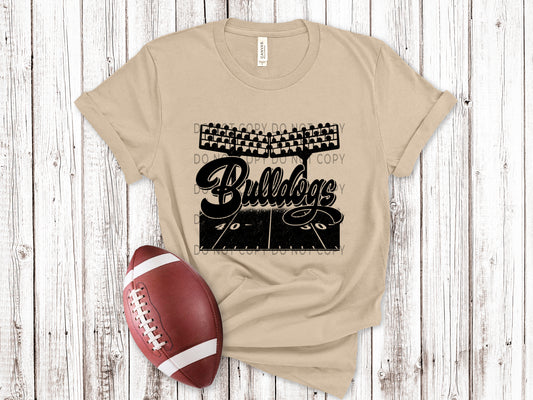 Bulldogs Football Field BLK - DTF