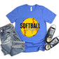 Softball Papa White Outline -DTF
