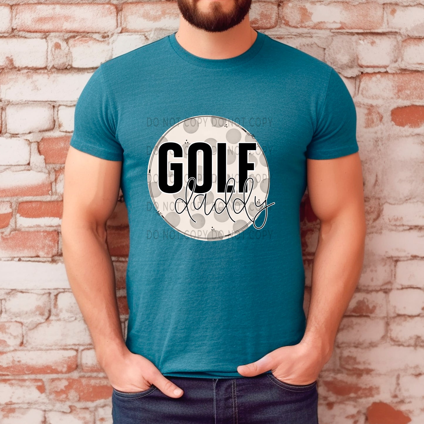 Golf Daddy White Outline -DTF – ABIDesignstore