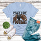 Peace Love Football Faux Embroidery Sequin Appliqué - DTF
