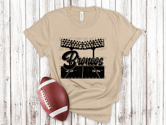 Broncos Football Field BLK - DTF