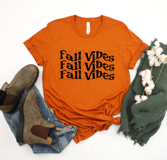 Fall Vibes Stacked BLK - DTF