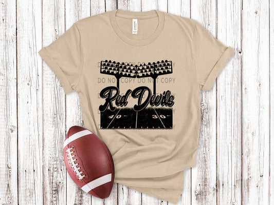 Red Devils Football Field BLK - DTF