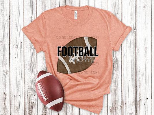 Football Mom White Outline - DTF