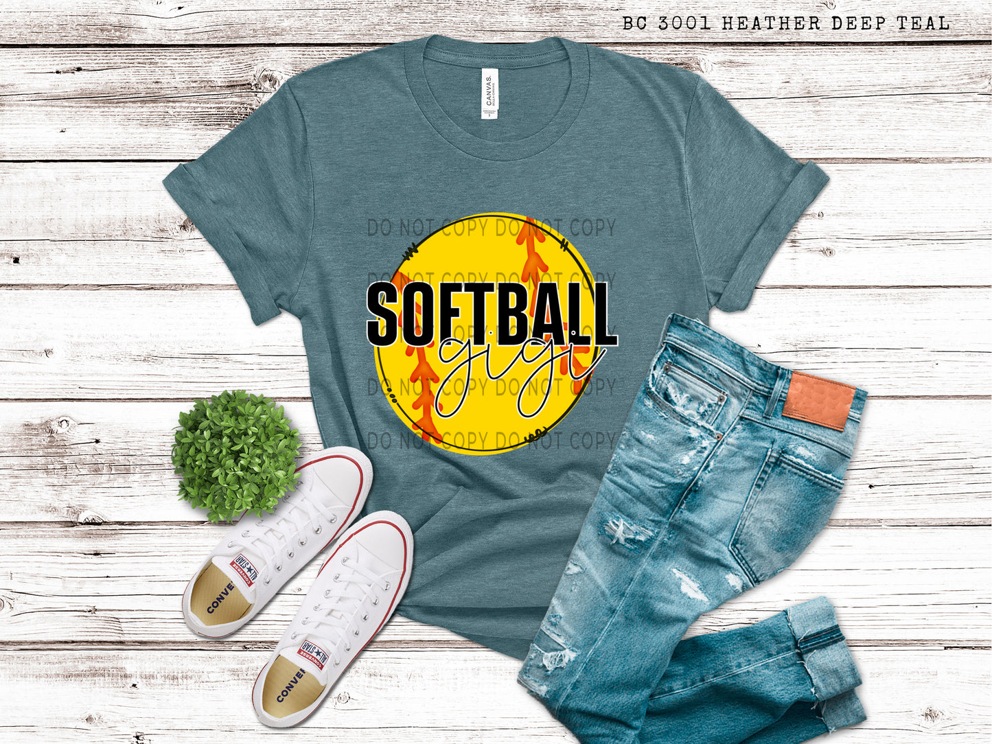 Softball Gigi White Outline -DTF