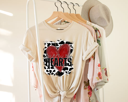 Queen of Hearts Cow Print - DTF