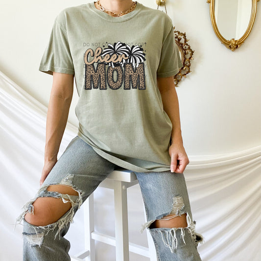 Cheer Mom Leopard Faux Embroidery Glitter - DTF