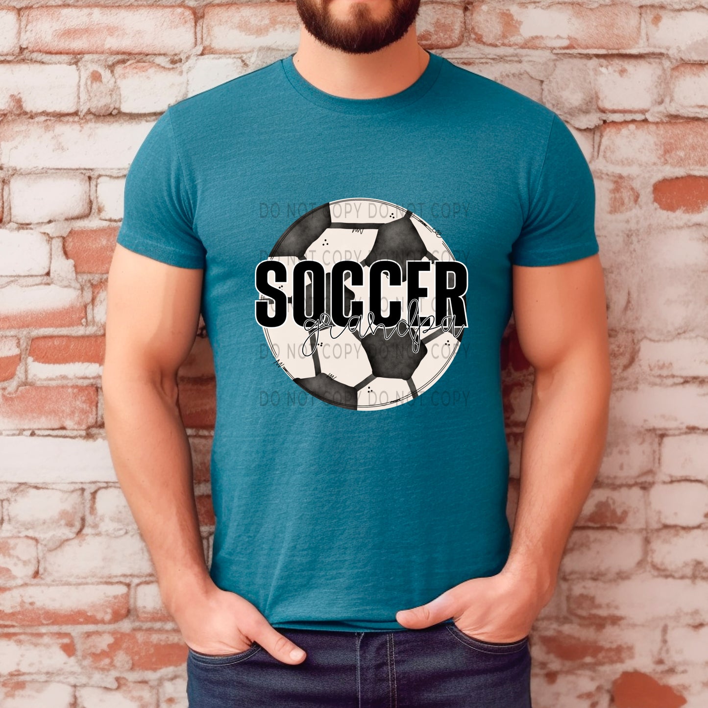 Soccer Grandpa White Outline -DTF