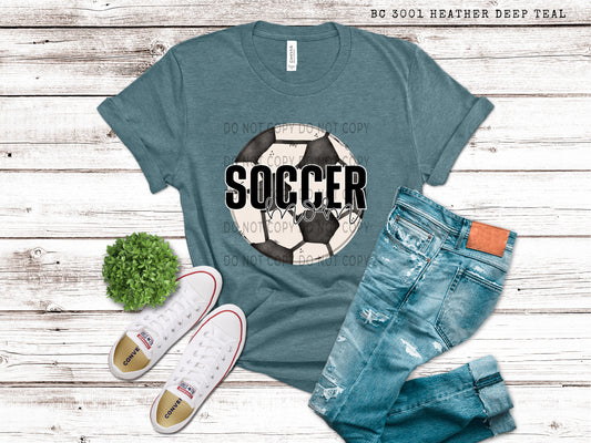 Soccer Mom White Outline -DTF