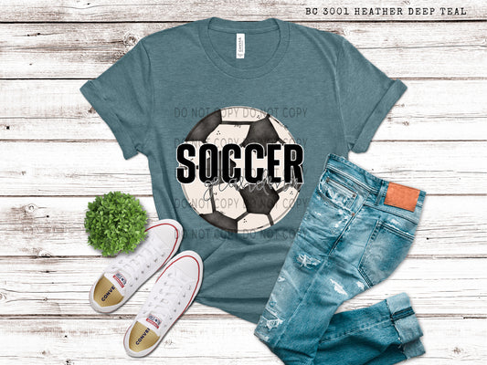 Soccer Grandma White Outline -DTF