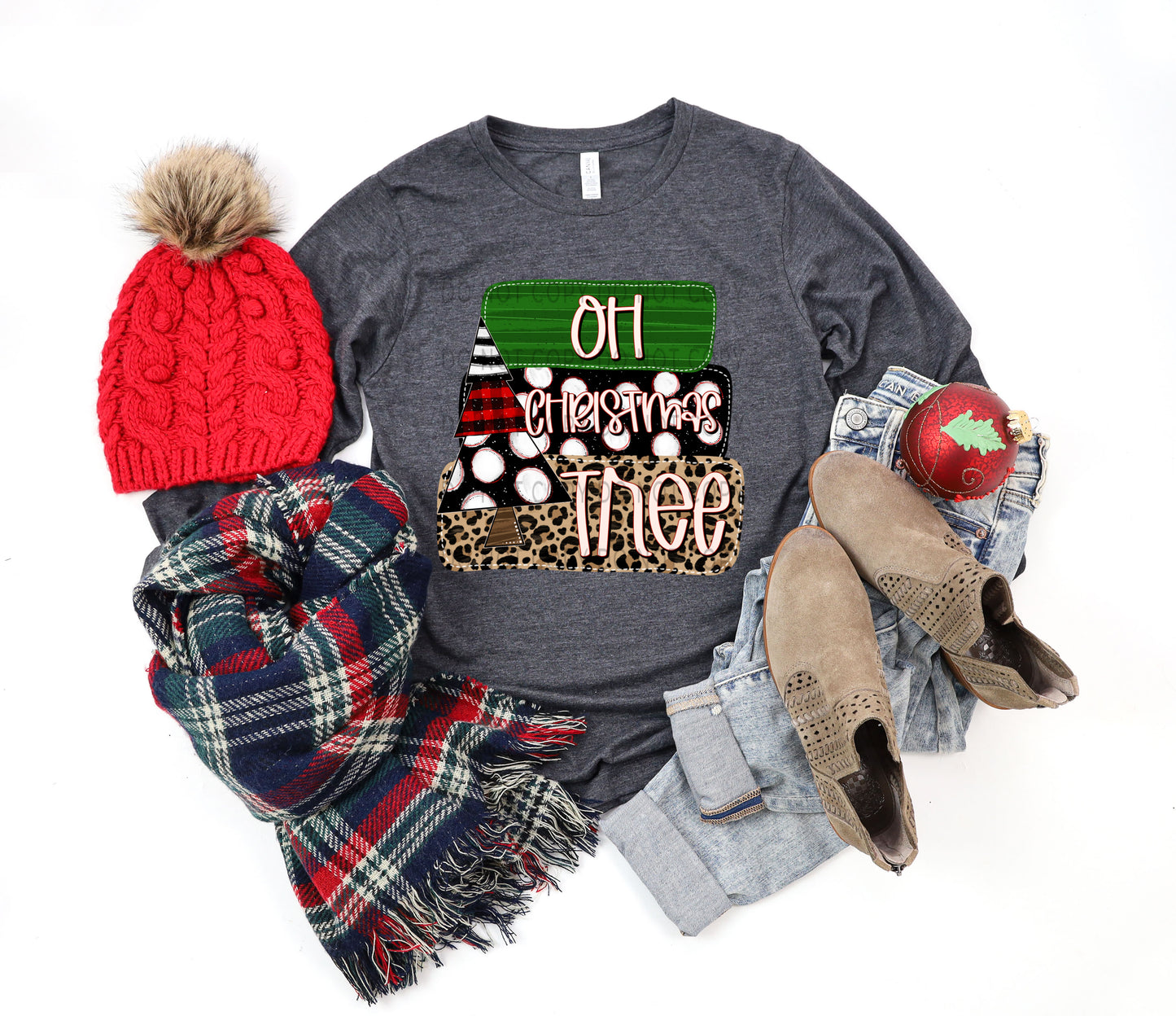 Oh Christmas Tree Multi Prints Stacked - DTF