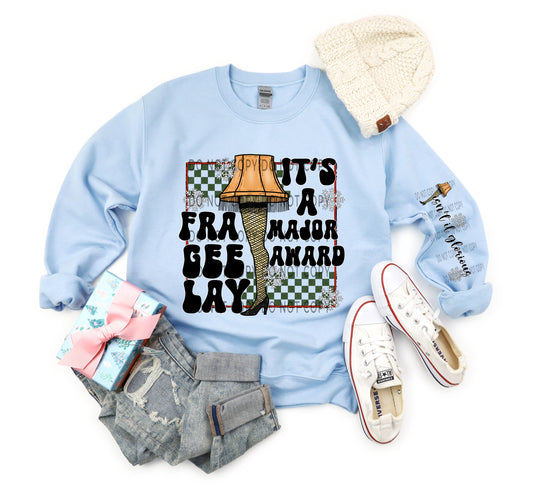 It’s A Major Award Leg Lamp Checkered With Sleeve -DTF