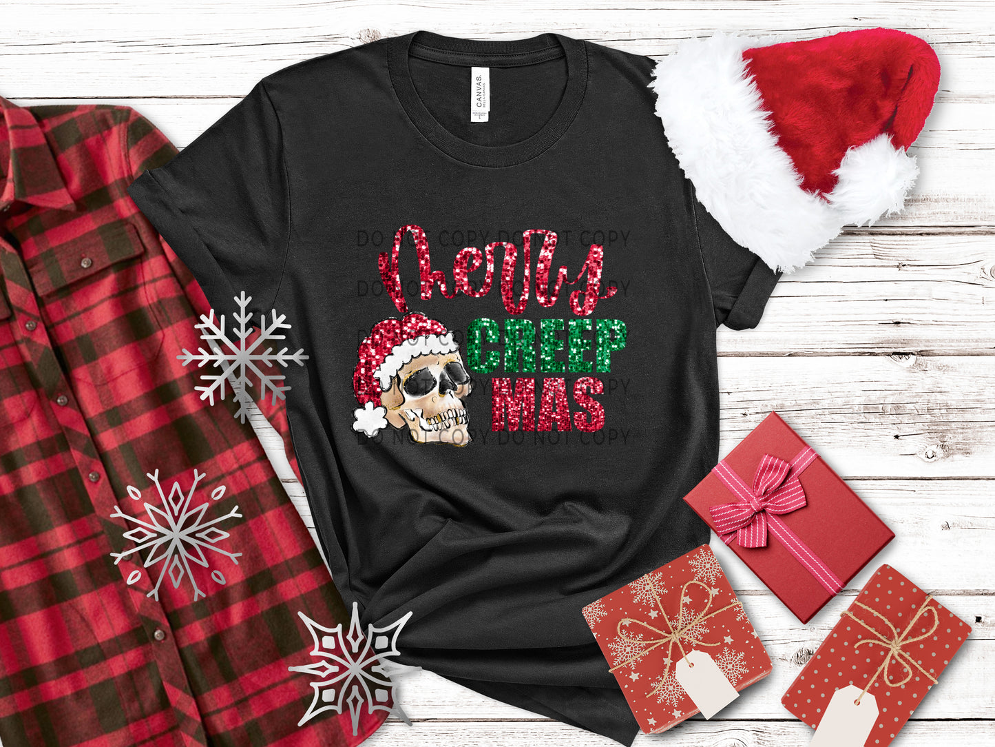 Merry Creepmas Faux Sequins - DTF