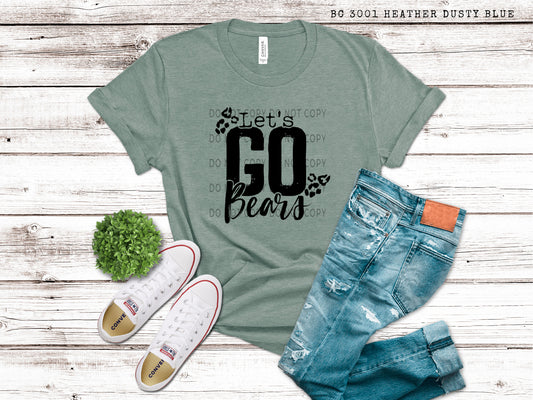 Let’s Go Bears Leopard Blk - DTF