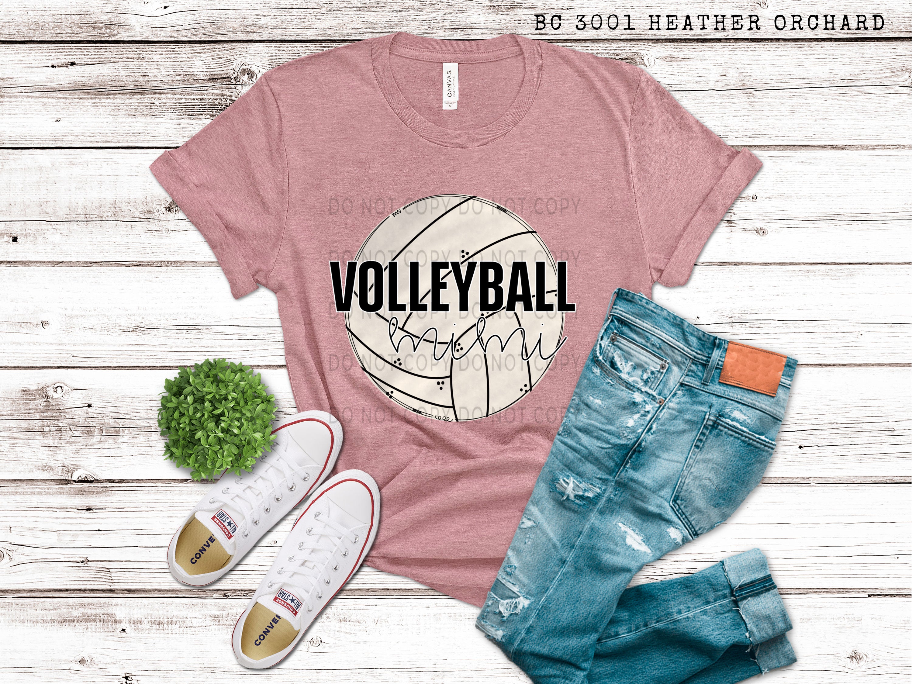 Volleyball Mimi White Outline - DTF – ABIDesignstore