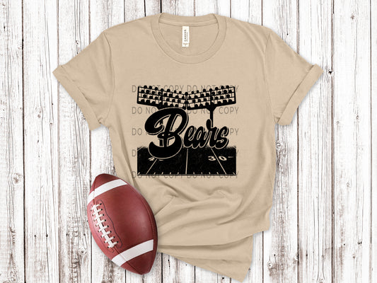Bears Football Field BLK - DTF
