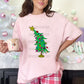 Leaning Christmas Tree Faux Sequin -DTF