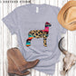 Faux Sequin Leopard And Serape Lamb Facing Right - DTF