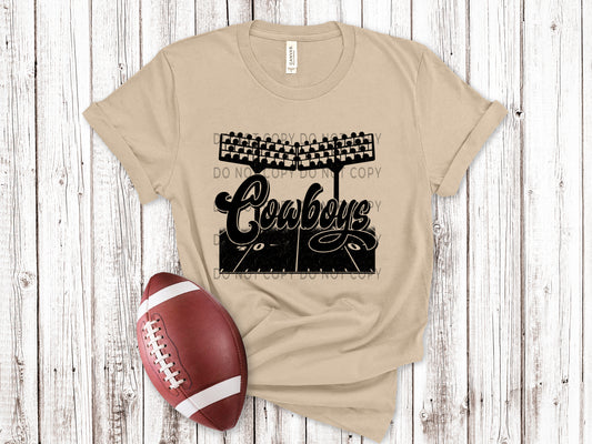 Cowboys Football Field BLK - DTF