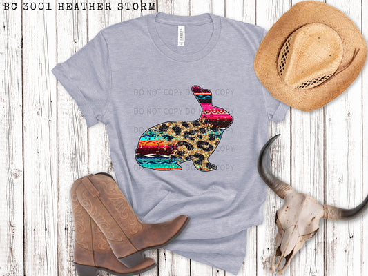 Faux Sequin Leopard And Serape Rabbit - DTF