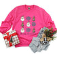 Howdy Christmas Cow Print Santa And Christmas Trees - DTF