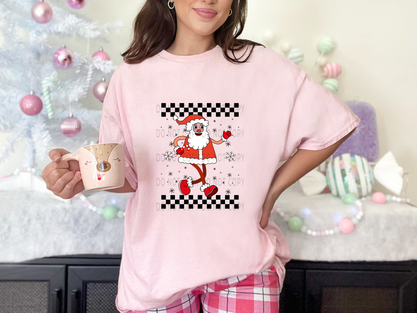Santa Retro Checkered Christmas - DTF