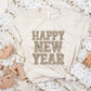 Happy New Year Faux Embroidery Sequin Gold - DTF
