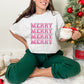 Merry Stacked Pink Faux Embroidery Sequin - DTF