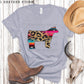 Faux Sequin Leopard And Serape Cow Facing Right - DTF