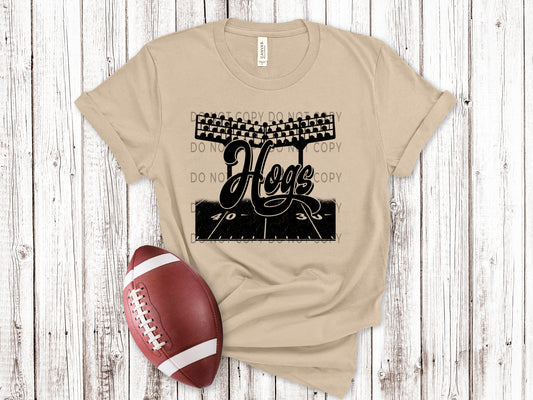 Hogs Football Field BLK - DTF