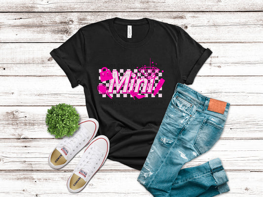 Mini Barbie Pink Checkered - DTF