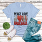 Peace Love Baseball Faux Embroidery Sequin Appliqué - DTF