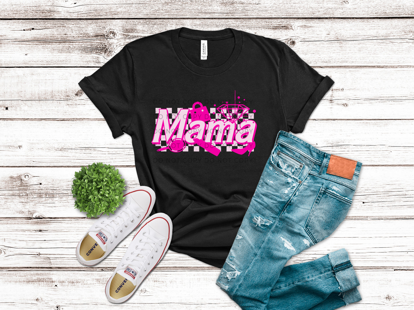 Mama Barbie Pink Checkered - DTF