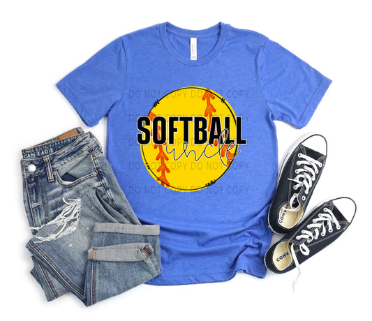 Softball Uncle White Outline -DTF