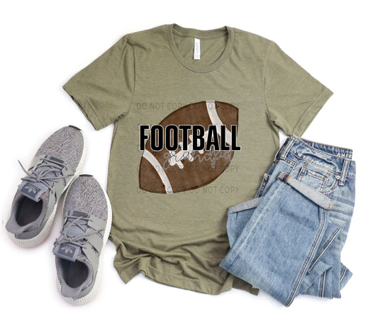 Football Grandpa White Outline - DTF