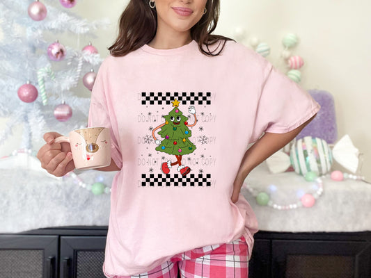 Walking Christmas Tree Retro Checkered Christmas - DTF