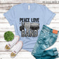 Peace Love Band Faux Embroidery Sequin Appliqué - DTF