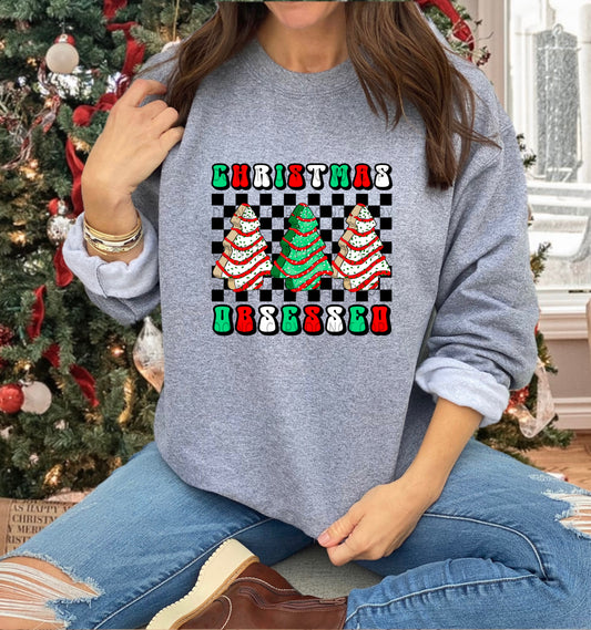 Christmas Trees Obsessed Checkered - DTF