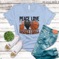Peace Love Basketball Faux Embroidery Sequin Appliqué - DTF